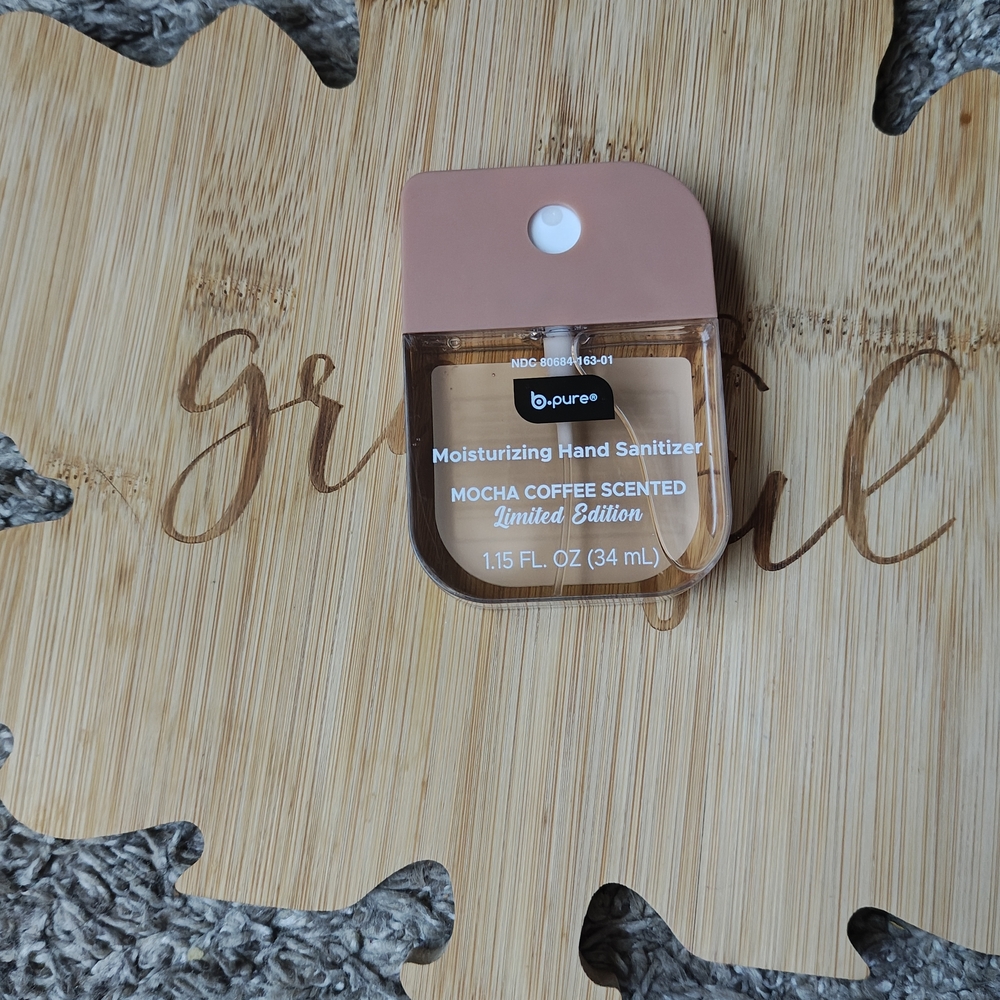 Mocha Coffee Scented Hand Sanitizer - Limited Edition, Brown and Pink